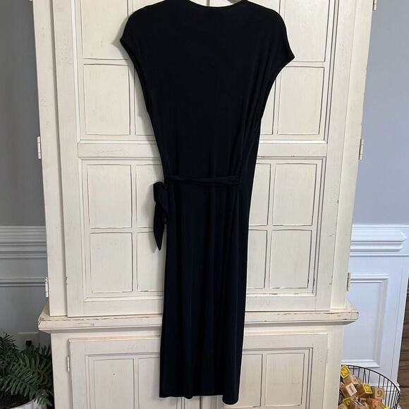 Lauren Ralph Lauren size large sleeveless black wrap dress - Picture 4 of 4